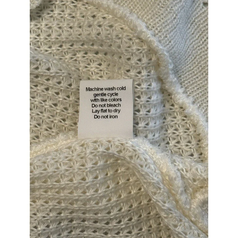 Elementz Open Front Crop Cardigan Sz S Ivory Long Sleeve Bolero Shrug